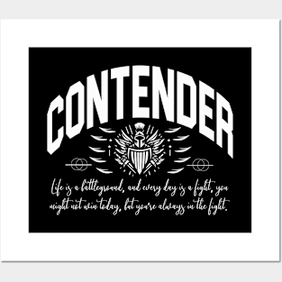 Contender, Motivational T-shirt Design. Posters and Art